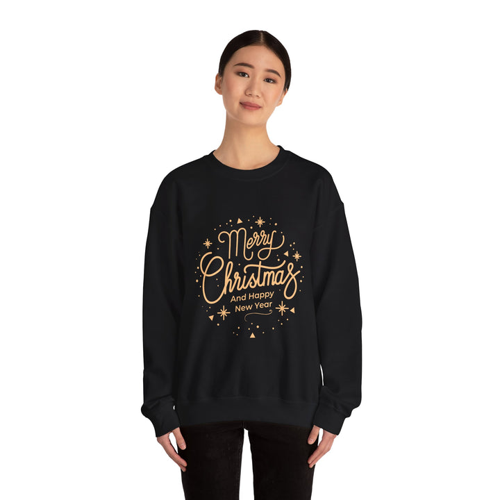 Merry Christmas Crewneck Sweatshirt — Gold Script Holiday Sweater