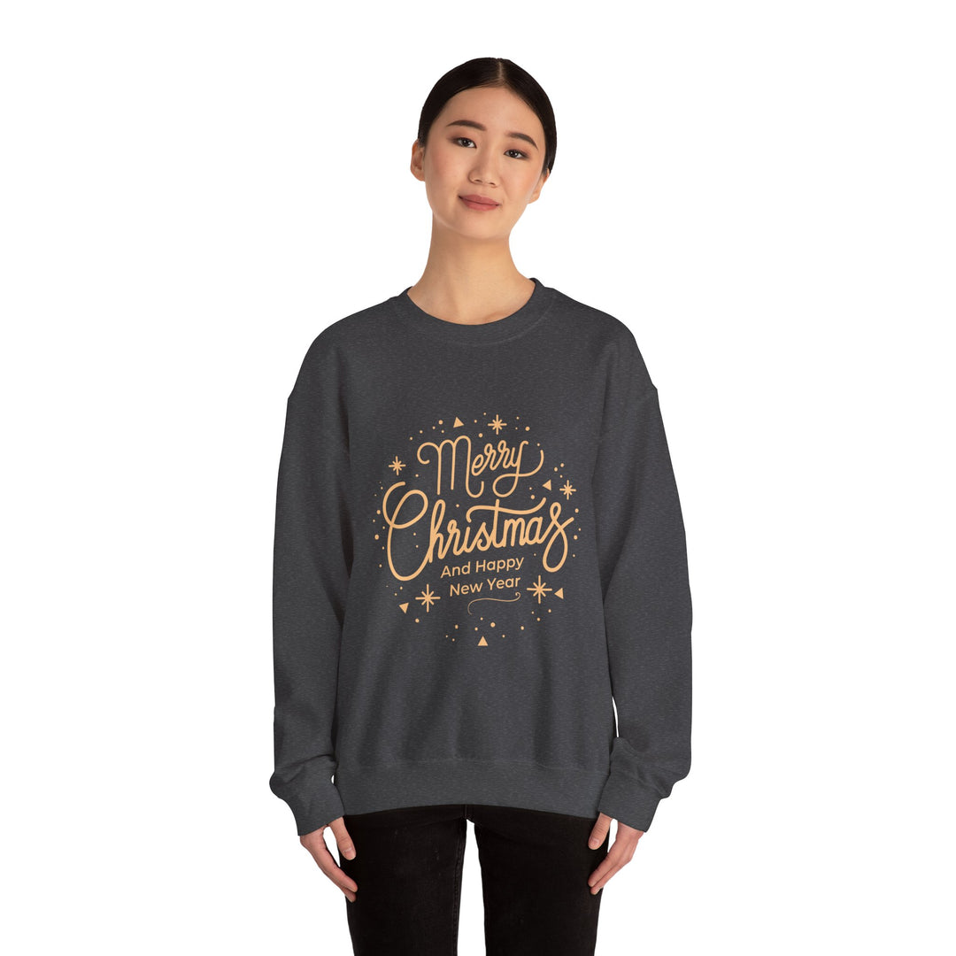 Merry Christmas Crewneck Sweatshirt — Gold Script Holiday Sweater
