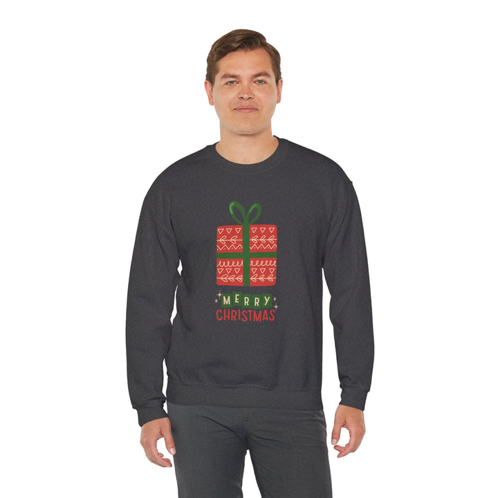 Christmas Present Sweatshirt – 'Merry Christmas' Holiday Crewneck