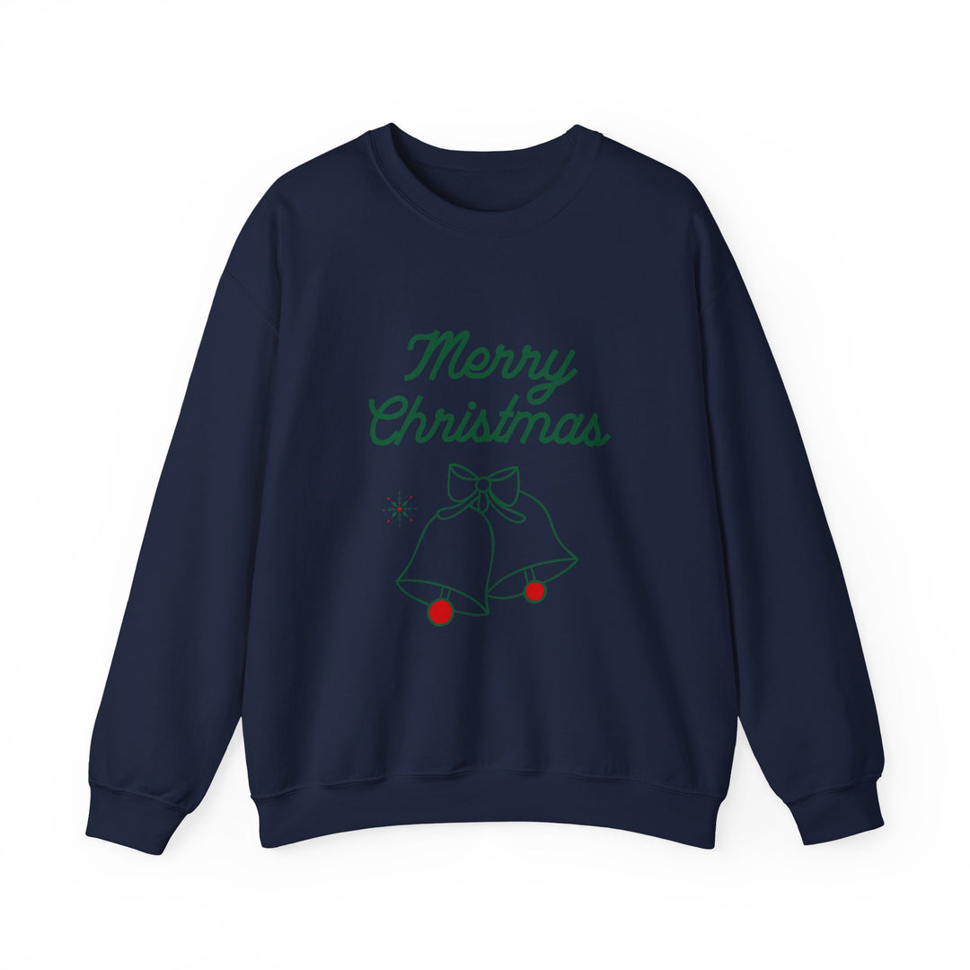 Christmas Crewneck Sweatshirt — “Merry Christmas” Bells Holiday Pullover