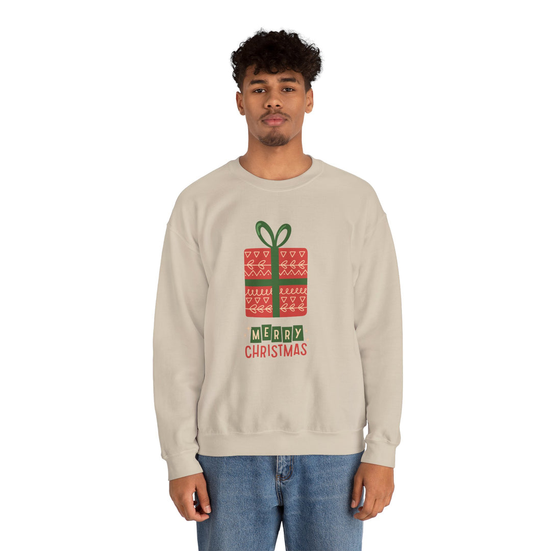Christmas Present Sweatshirt – 'Merry Christmas' Holiday Crewneck
