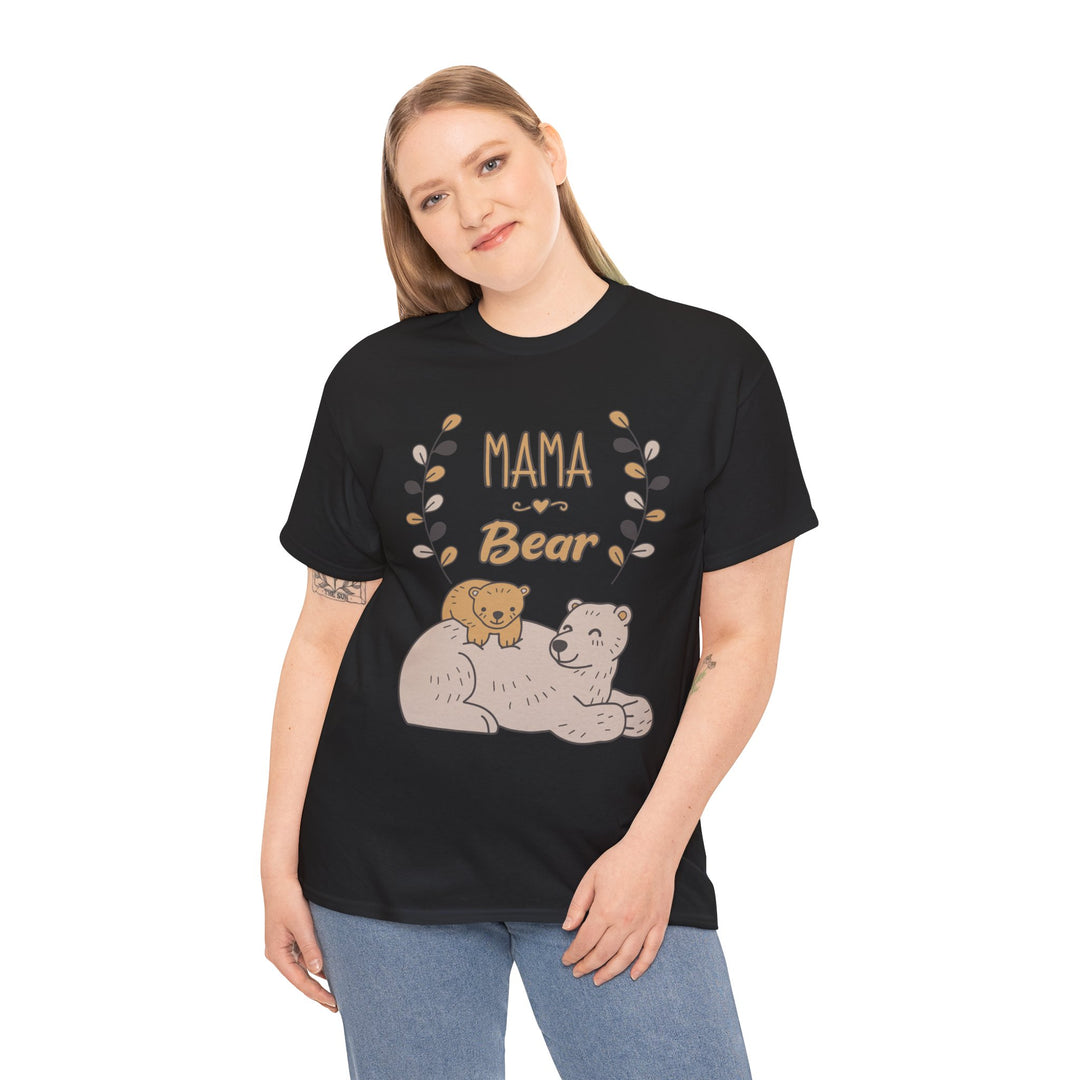 Mom T-Shirt - Mama Bear Design - Cute Bear Family Graphic T-Shirt