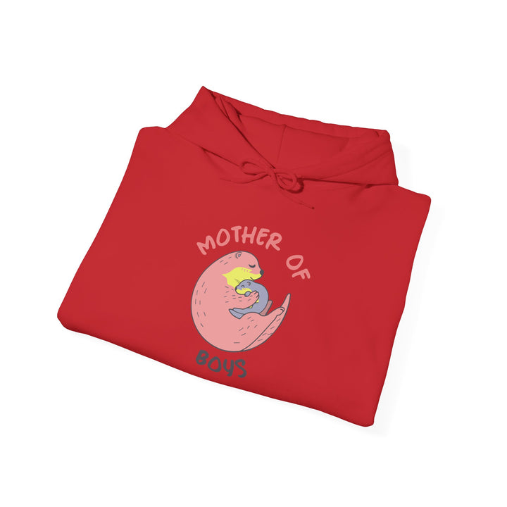 Mom's Unisex Hooded Sweatshirt - Mother of Boys Design