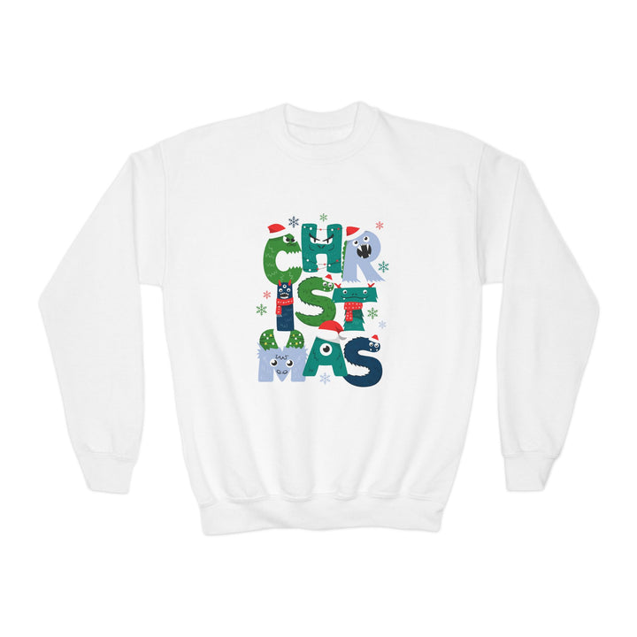Kids Christmas Crewneck Sweatshirt – Colorful Holiday 'CHRISTMAS' Letter Design