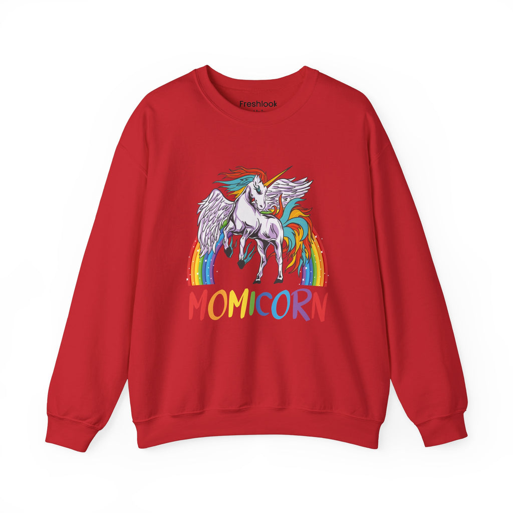 Mom Sweatshirt - Colorful MOMICORN Design