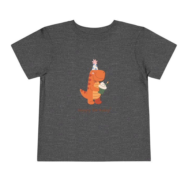 Toddler Tee — Cute Birthday Dinosaur "Happy Birthday" Shirt