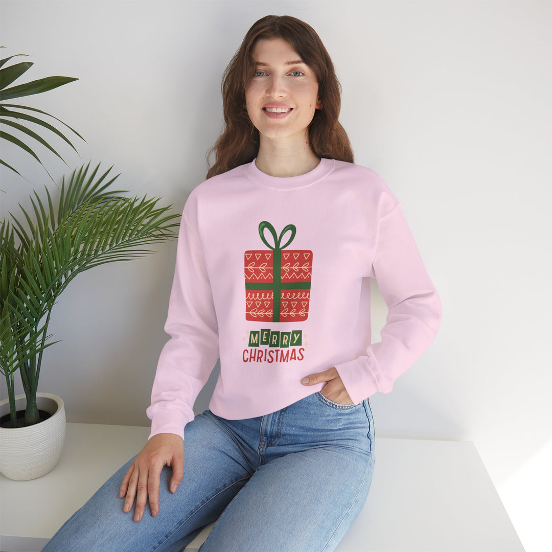 Christmas Present Sweatshirt – 'Merry Christmas' Holiday Crewneck