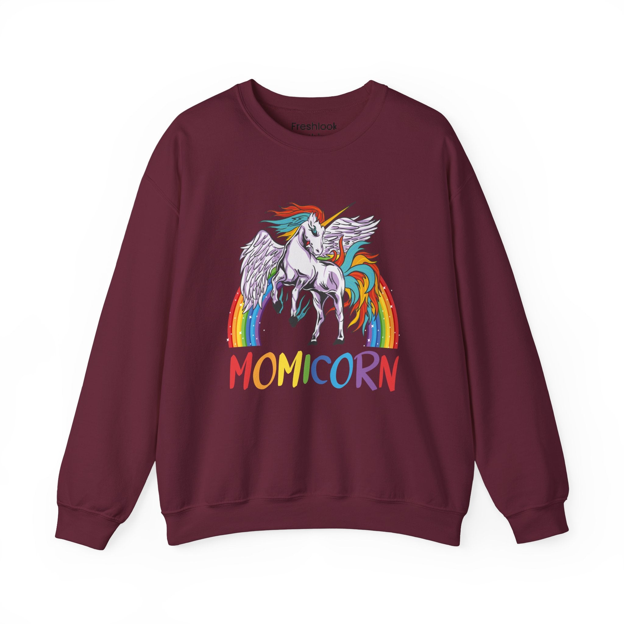 Mom Sweatshirt - Colorful MOMICORN Design