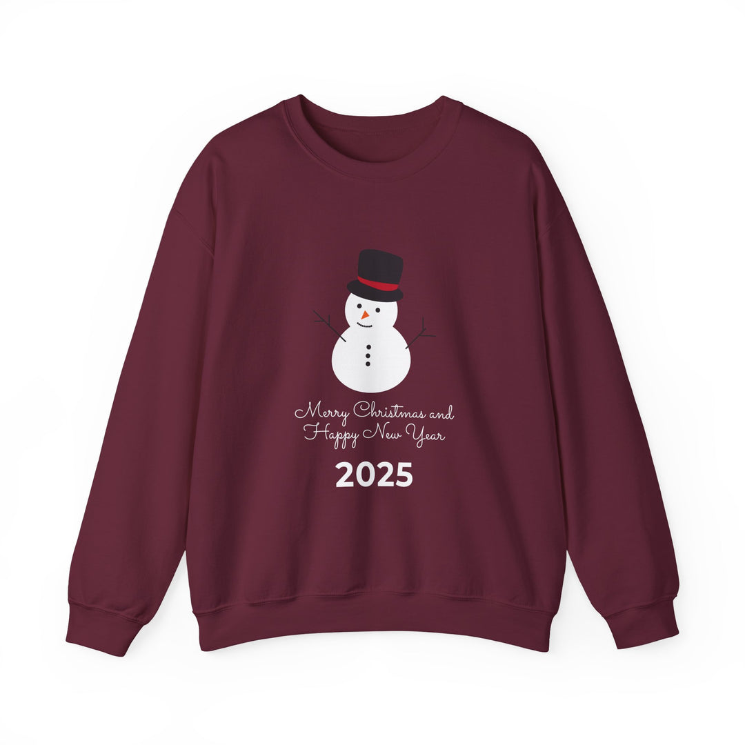 Christmas Snowman 2025 Crewneck Sweatshirt - "Merry Christmas and Happy New Year"