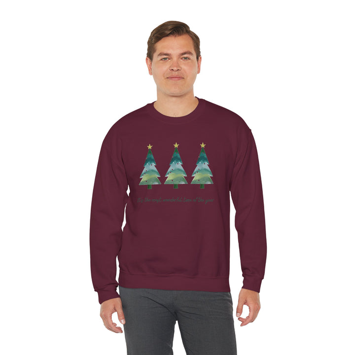 Christmas Tree Crewneck Sweatshirt — Cozy Holiday Trees Design