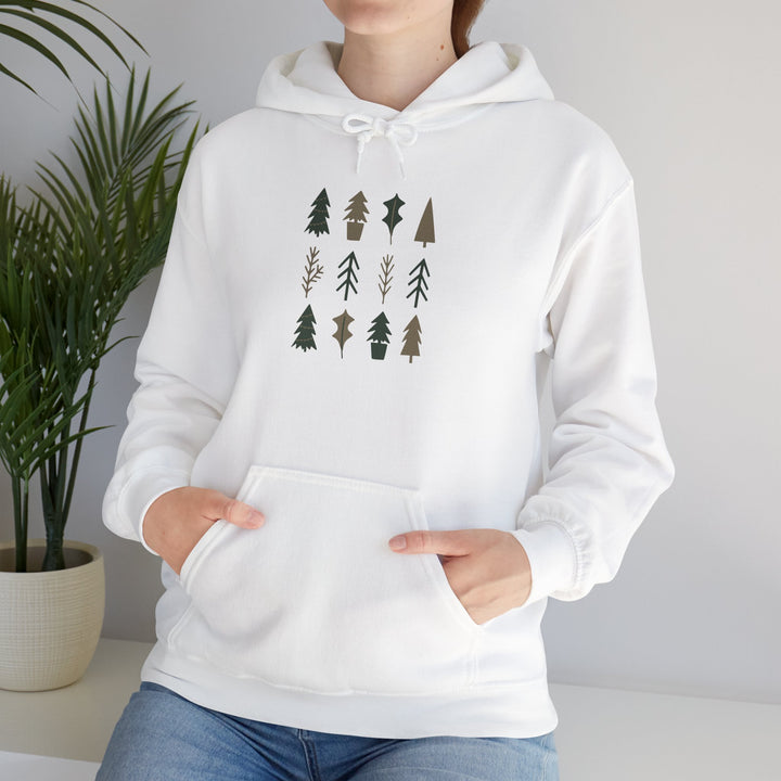 Cozy Forest Tree Hoodie, Christmas Sweatshirt, Holiday Hoodie, Unisex Sweatshirt