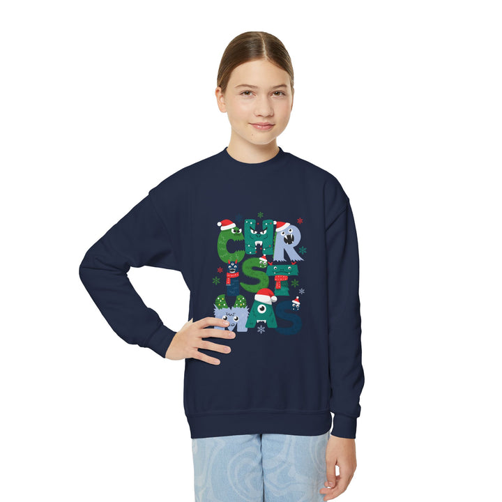 Kids Christmas Crewneck Sweatshirt – Colorful Holiday 'CHRISTMAS' Letter Design