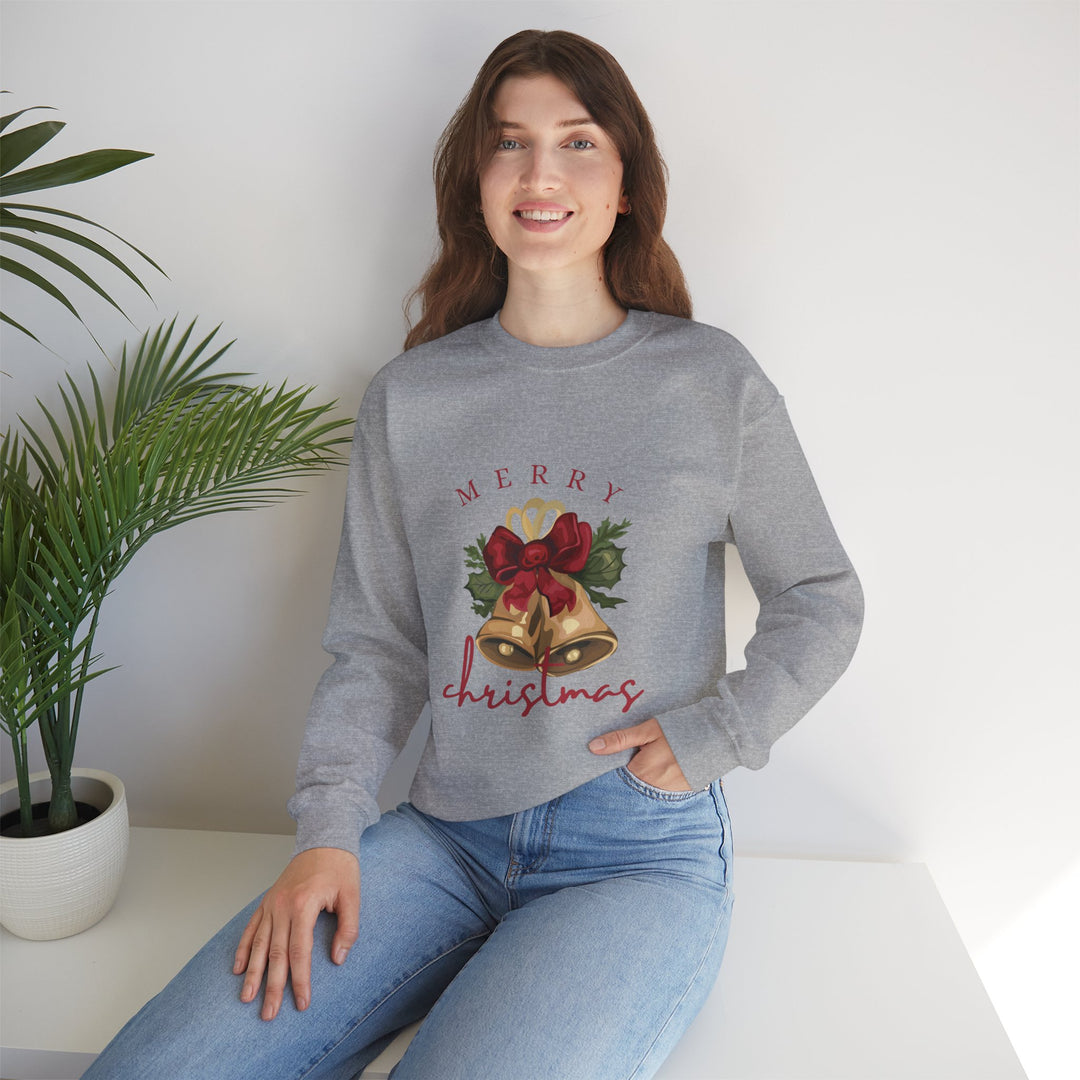 Christmas Bells Crewneck Sweatshirt — "Merry Christmas" Holiday Pullover