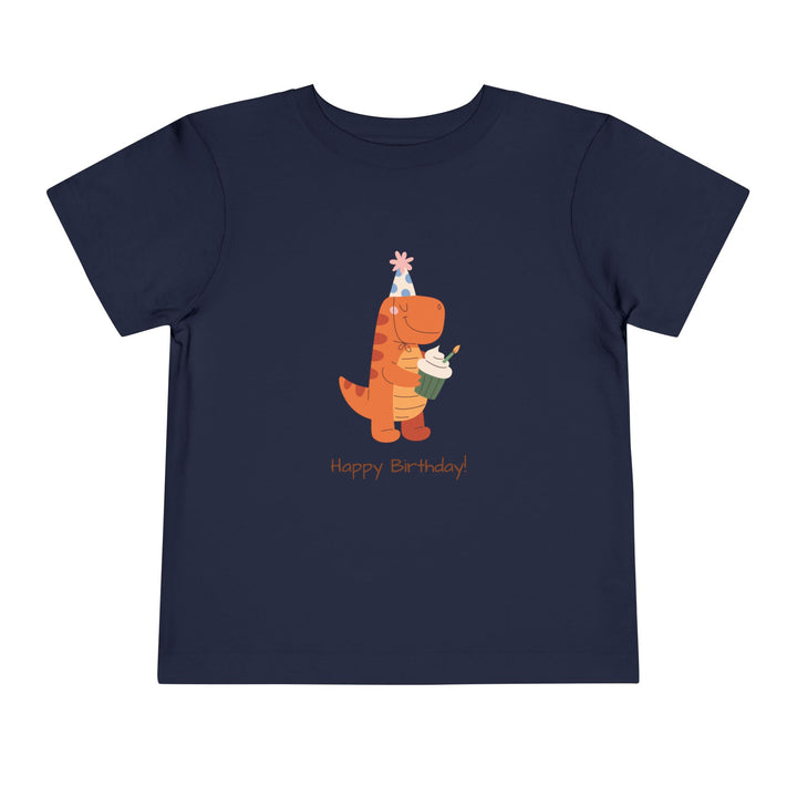 Toddler Tee — Cute Birthday Dinosaur "Happy Birthday" Shirt