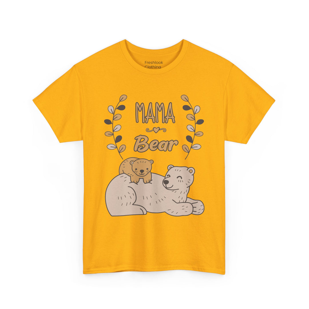 Mom T-Shirt - Mama Bear Design - Cute Bear Family Graphic T-Shirt