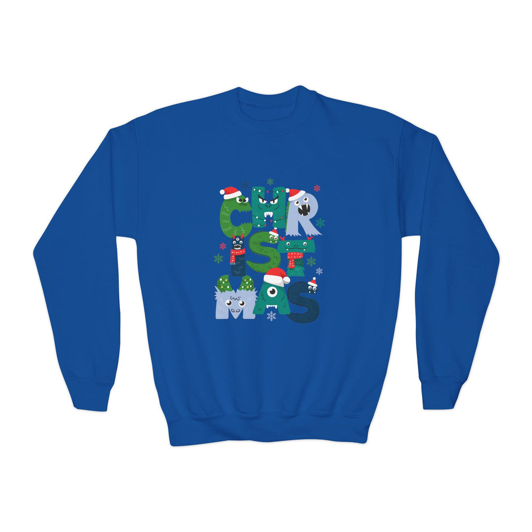 Kids Christmas Crewneck Sweatshirt – Colorful Holiday 'CHRISTMAS' Letter Design