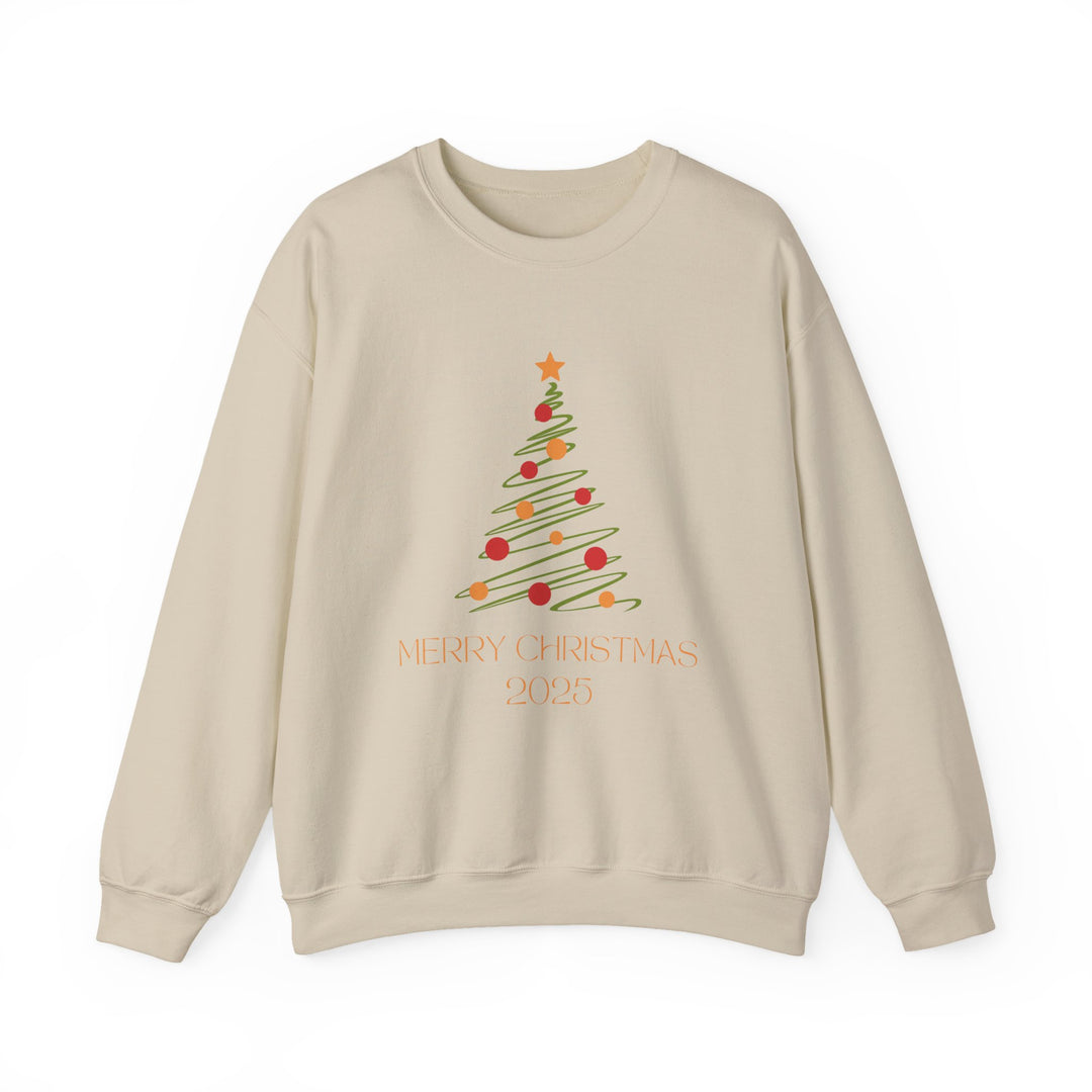 Christmas Tree Crewneck Sweatshirt – "Merry Christmas 2025" Holiday Sweater