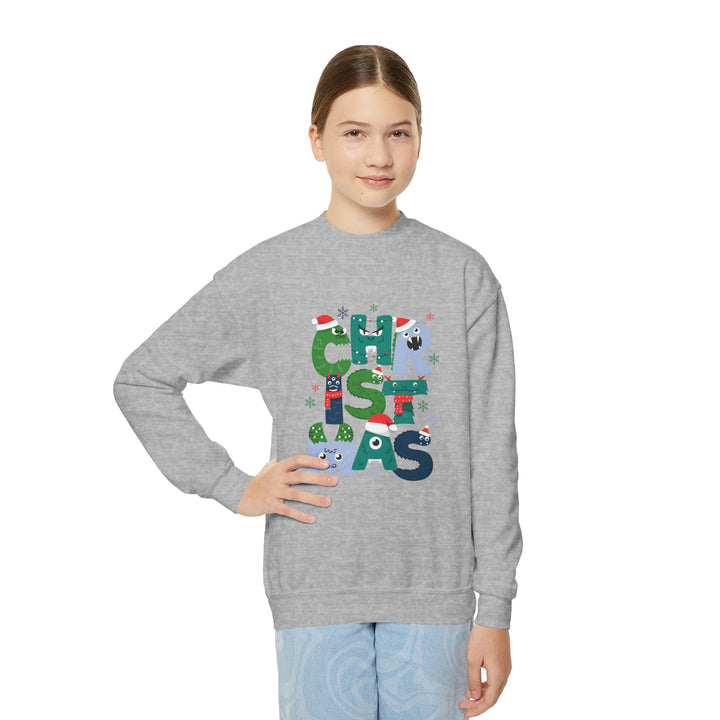 Kids Christmas Crewneck Sweatshirt – Colorful Holiday 'CHRISTMAS' Letter Design