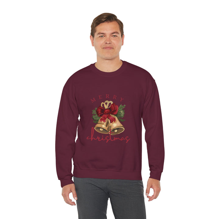 Christmas Bells Crewneck Sweatshirt — "Merry Christmas" Holiday Pullover