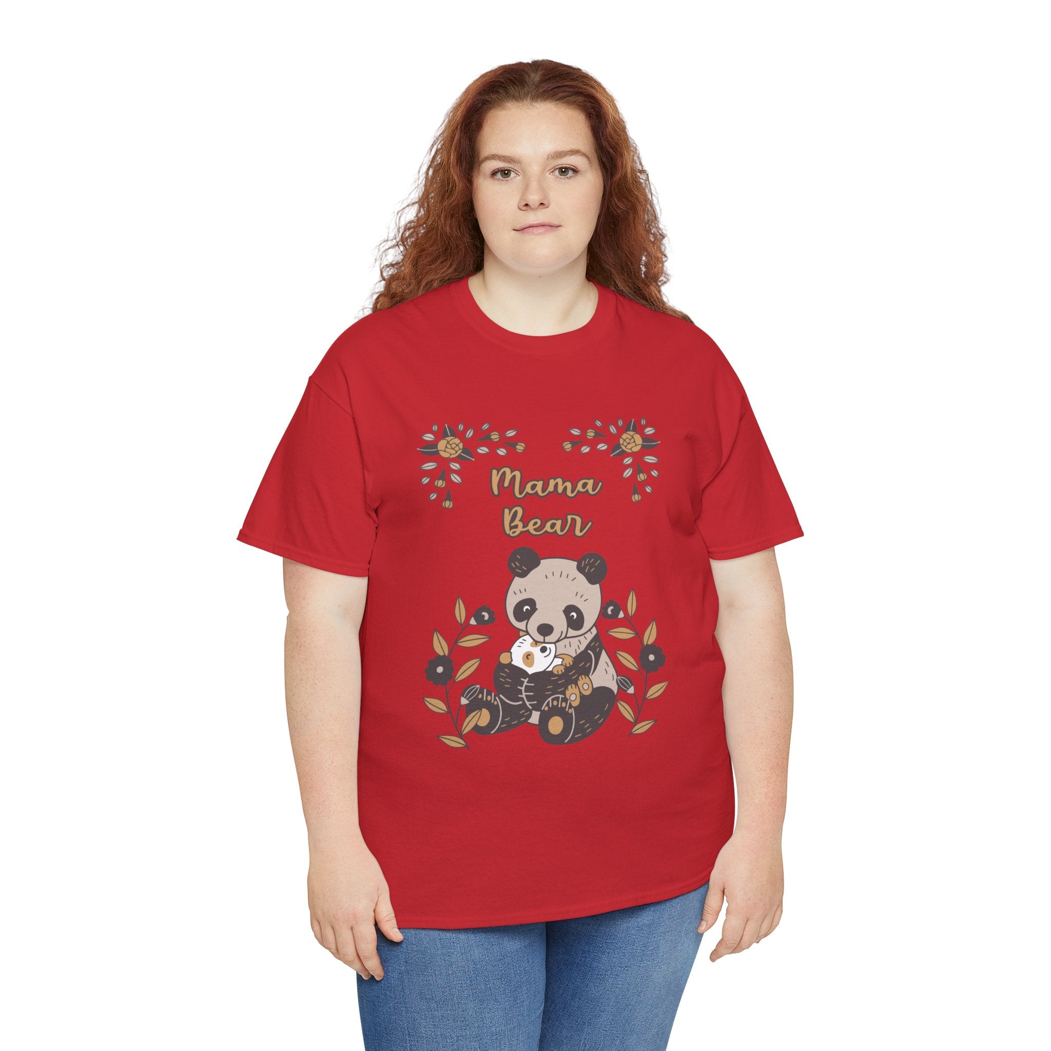 Mom T-Shirt - Mama Bear with Cute Panda Design