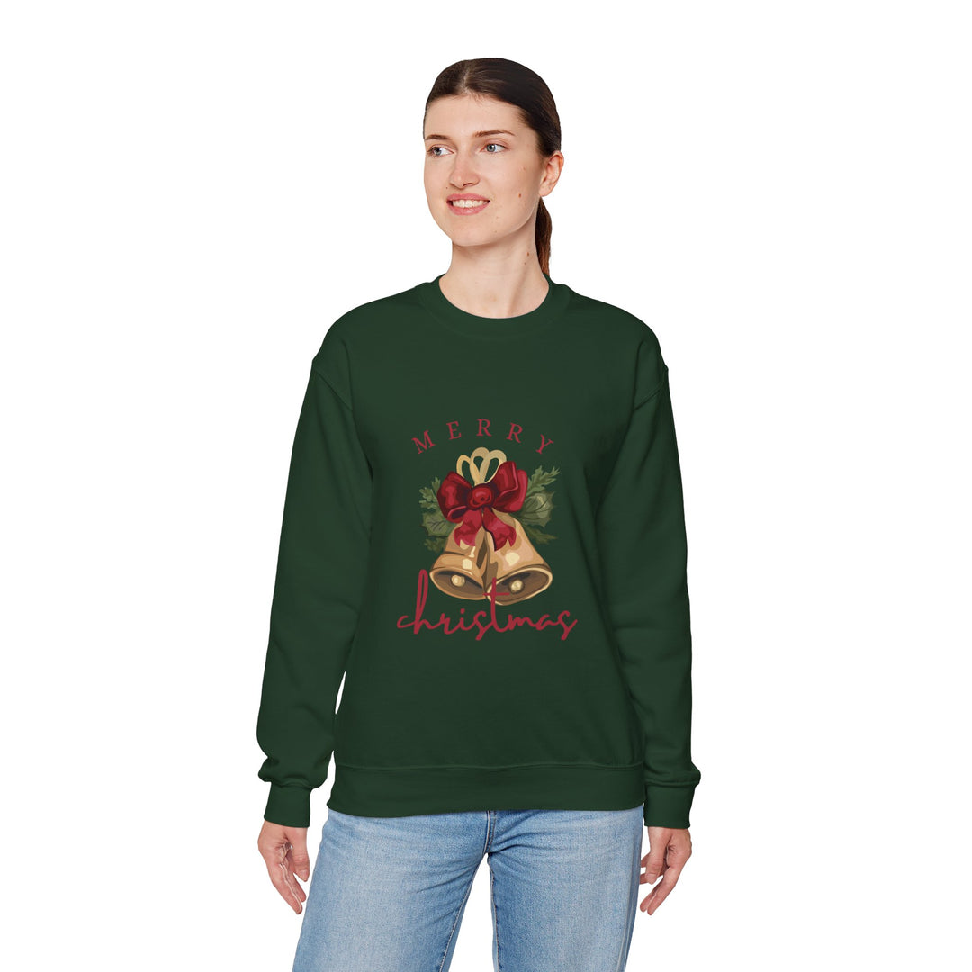 Christmas Bells Crewneck Sweatshirt — "Merry Christmas" Holiday Pullover