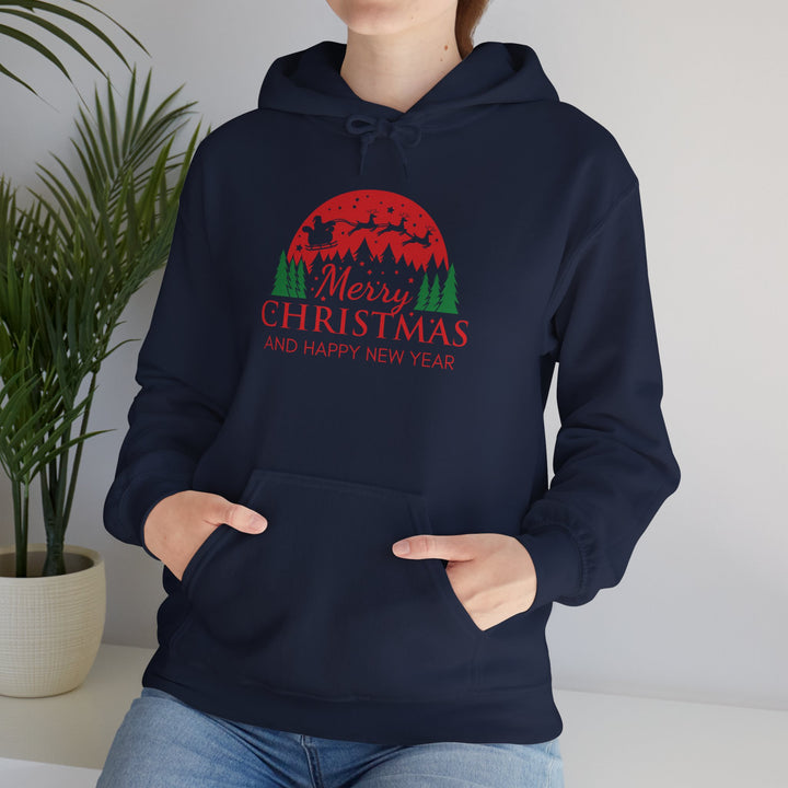 Merry Christmas Hoodie - Festive Red & Green Holiday Sweatshirt