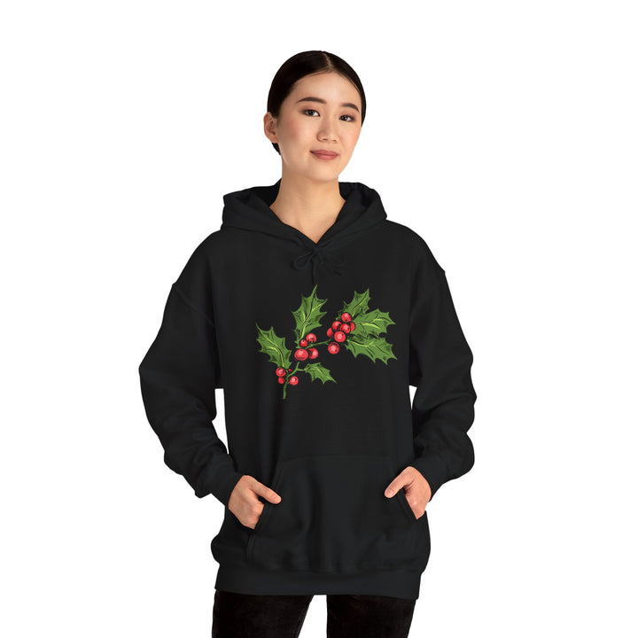 Festive Holly Unisex Hooded Sweatshirt