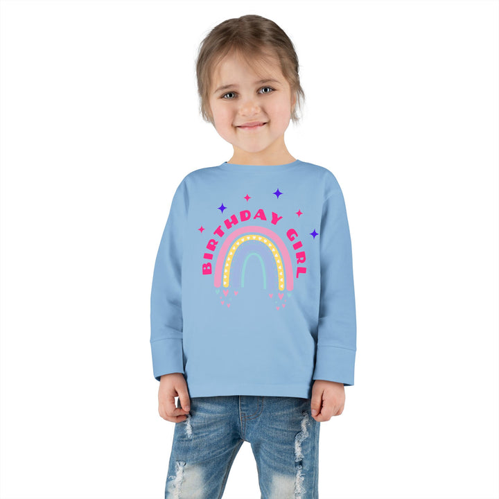 Birthday Girl Toddler Long Sleeve Tee — Rainbow Celebration