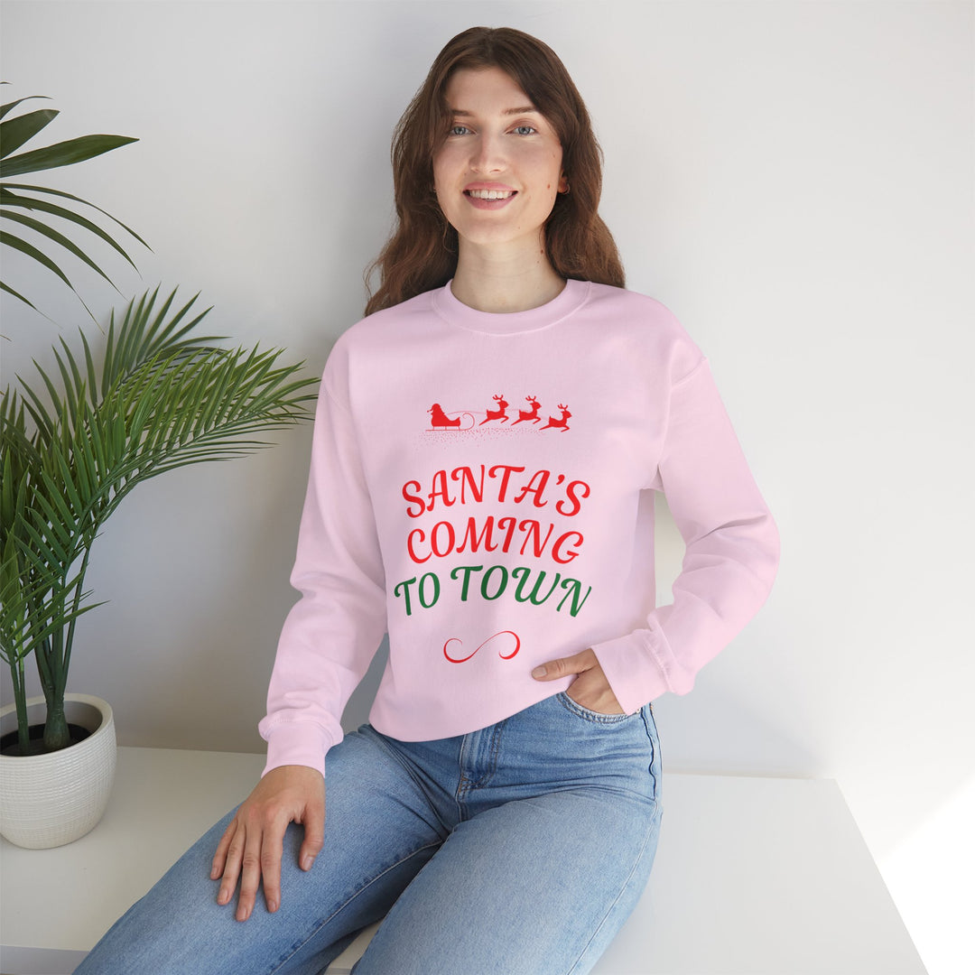 Christmas Sweatshirt — "Santa's Coming to Town" Festive Crewneck