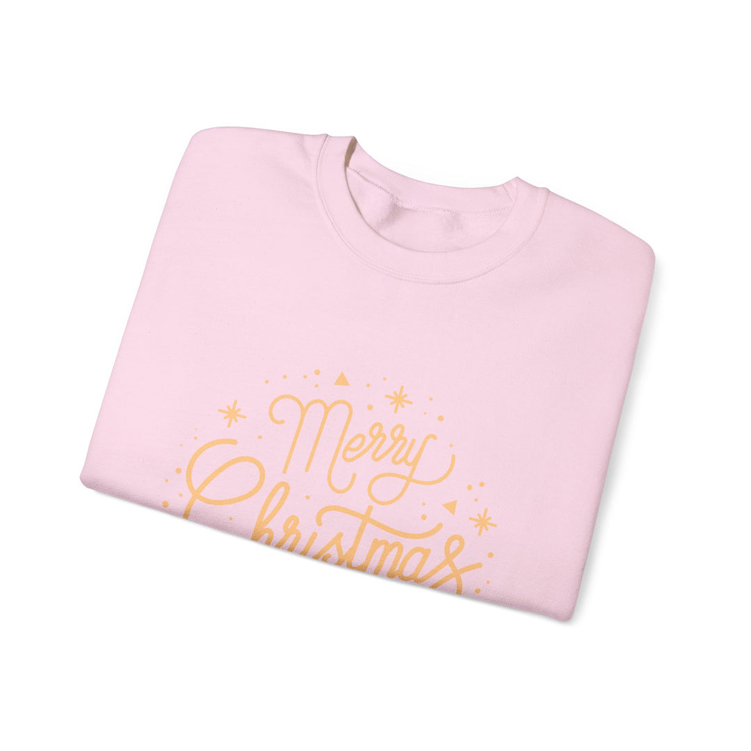 Merry Christmas Crewneck Sweatshirt — Gold Script Holiday Sweater