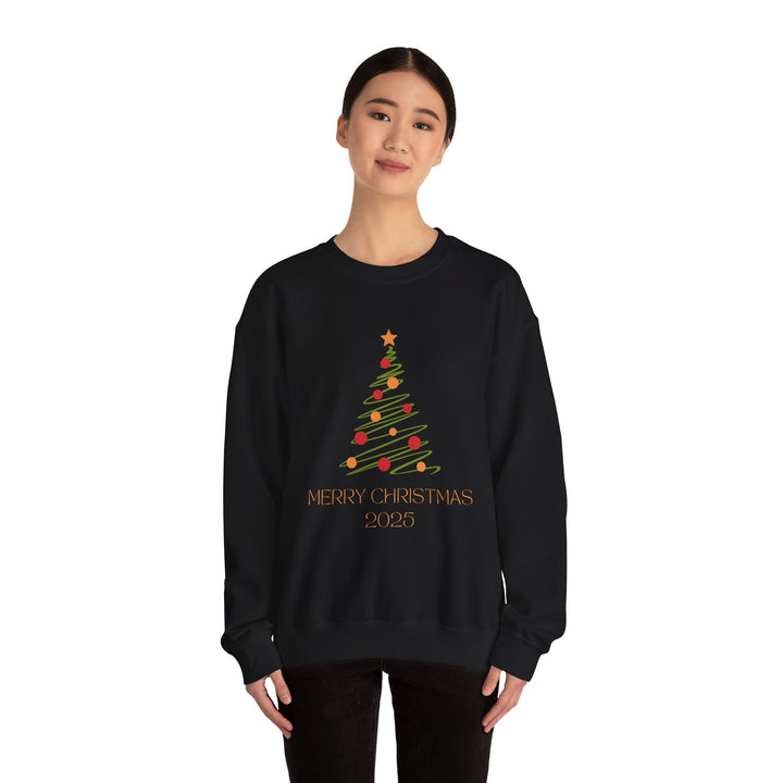 Christmas Tree Crewneck Sweatshirt – "Merry Christmas 2025" Holiday Sweater
