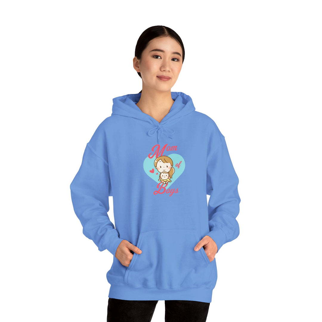 Mom's Unisex Hooded Sweatshirt - Mom of Boys Hoodie - Cute Graphic Hoodie for Mothers