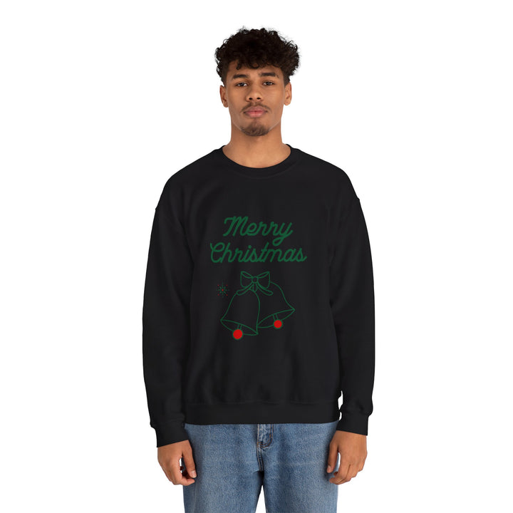 Christmas Crewneck Sweatshirt — “Merry Christmas” Bells Holiday Pullover
