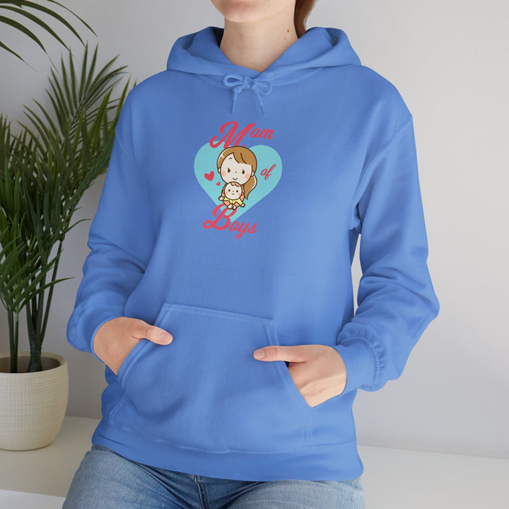 Mom's Unisex Hooded Sweatshirt - Mom of Boys Hoodie - Cute Graphic Hoodie for Mothers