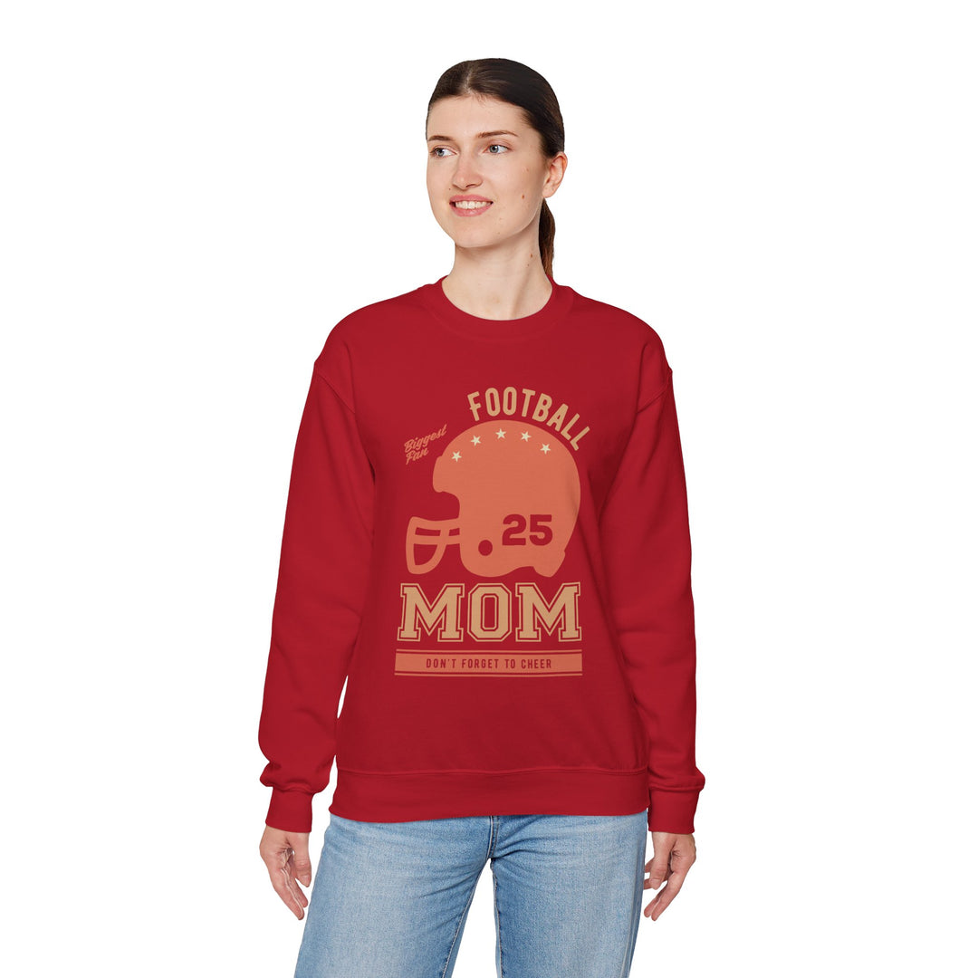 Mom's Sweatshirt - Biggest Football Fan Cheerful Design for Game Days