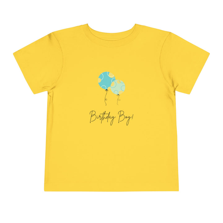Toddler Tee — "Birthday Boy" Balloon Graphic