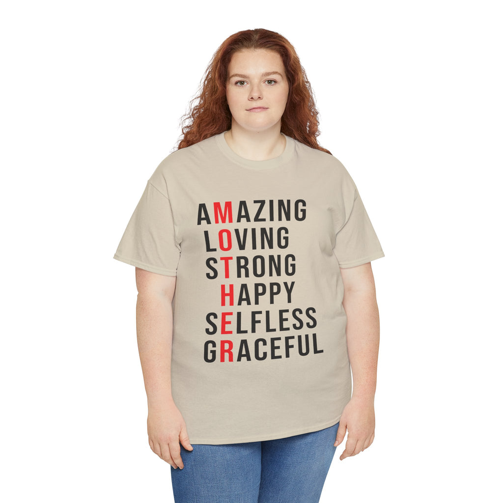 Mom T-Shirt – Amazing Loving Strong Happy Selfless Graceful - Inspirational Mother Design