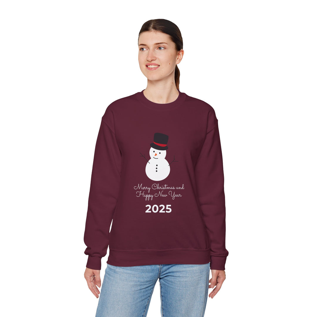 Christmas Snowman 2025 Crewneck Sweatshirt - "Merry Christmas and Happy New Year"