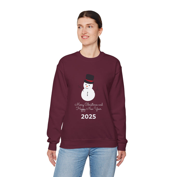 Christmas Snowman 2025 Crewneck Sweatshirt - "Merry Christmas and Happy New Year"
