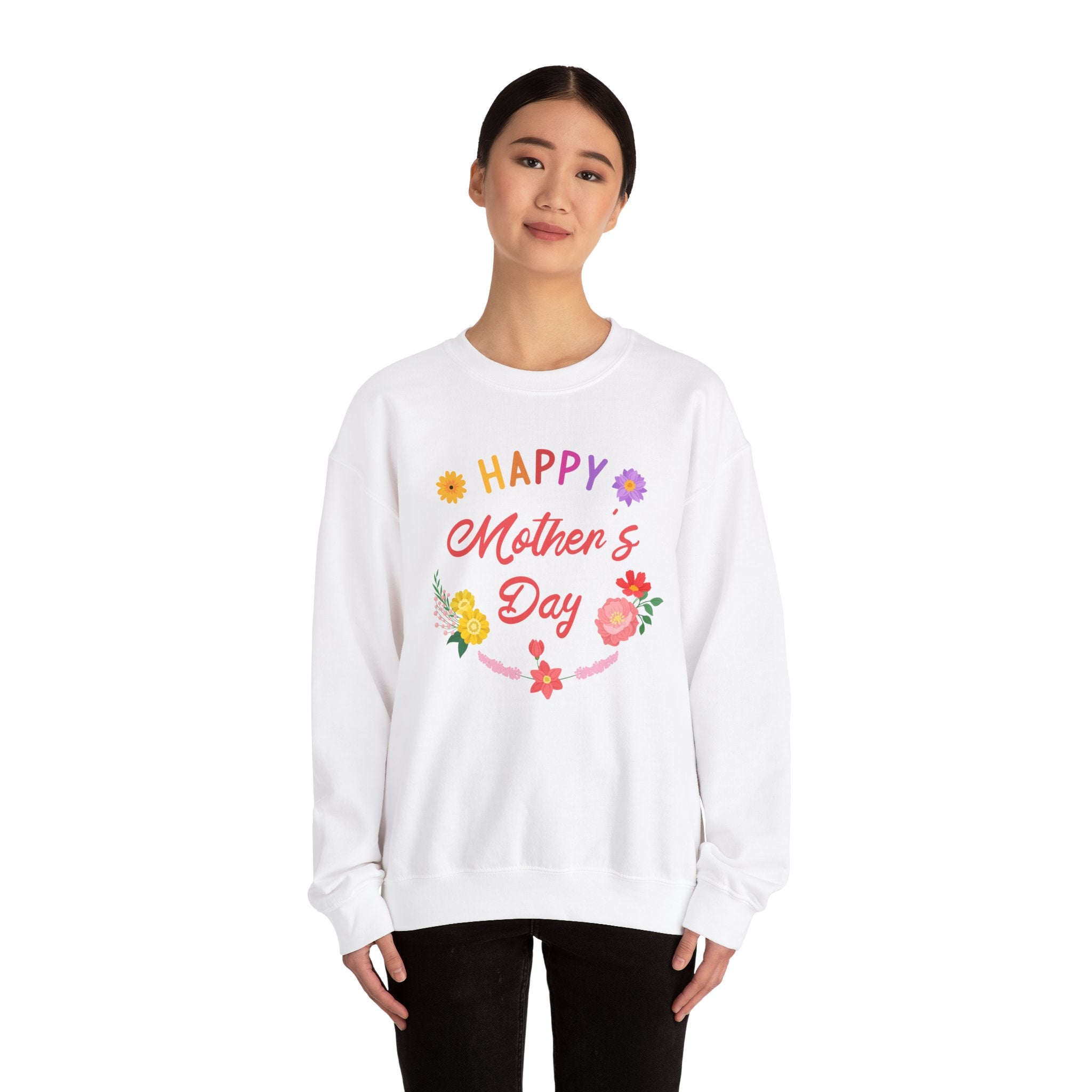 Mom's Sweatshirt - Happy Mother's Day Floral Design