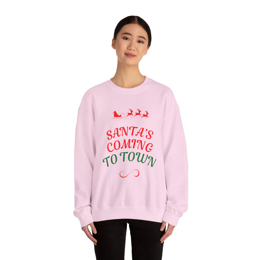 Christmas Sweatshirt — "Santa's Coming to Town" Festive Crewneck