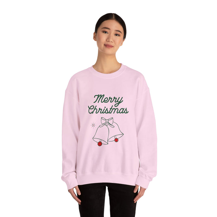Christmas Crewneck Sweatshirt — “Merry Christmas” Bells Holiday Pullover