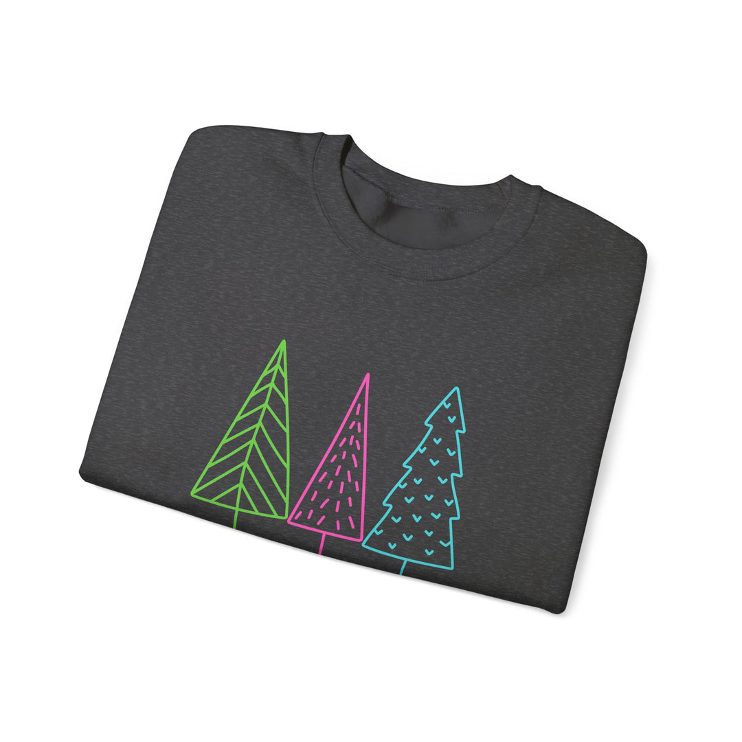 Christmas Crewneck Sweatshirt — Pastel 'Merry Christmas' Trees