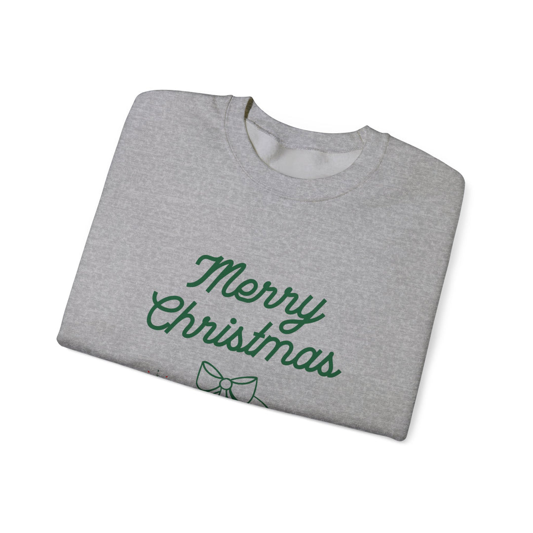 Christmas Crewneck Sweatshirt — “Merry Christmas” Bells Holiday Pullover