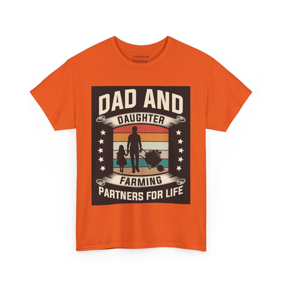 Dad's T-Shirt - Dad and Daughter Farming Partners For Life Design