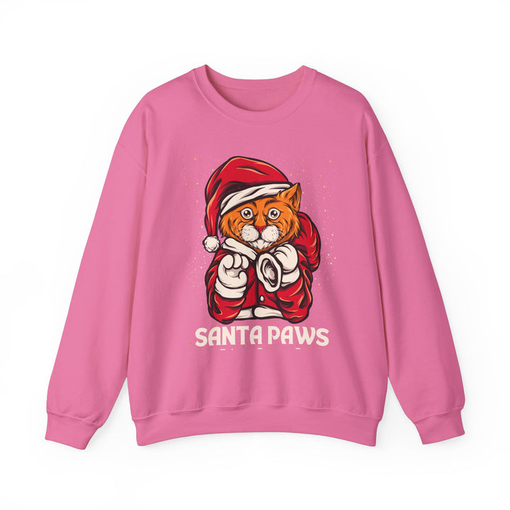 Santa Paws Unisex Heavy Blend Crewneck Sweatshirt - Cozy Festive Cat Design for Holiday Cheer