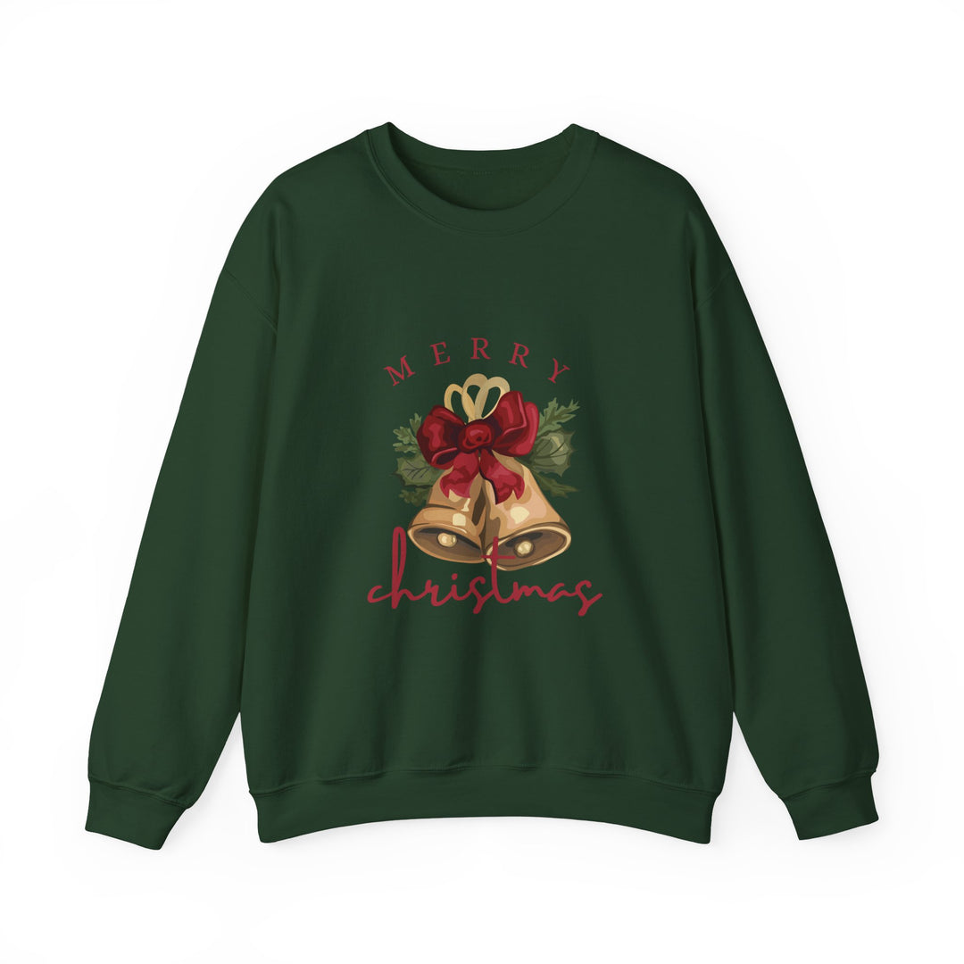 Christmas Bells Crewneck Sweatshirt — "Merry Christmas" Holiday Pullover