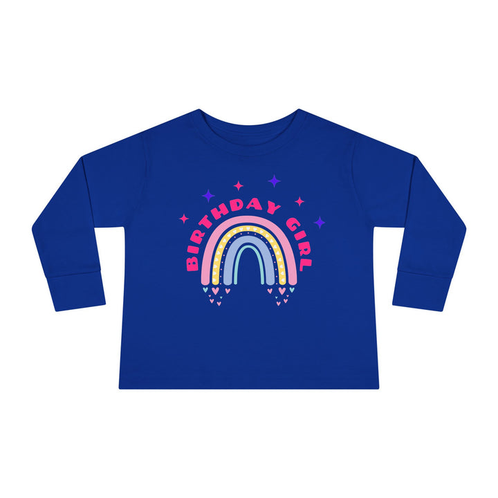 Birthday Girl Toddler Long Sleeve Tee — Rainbow Celebration