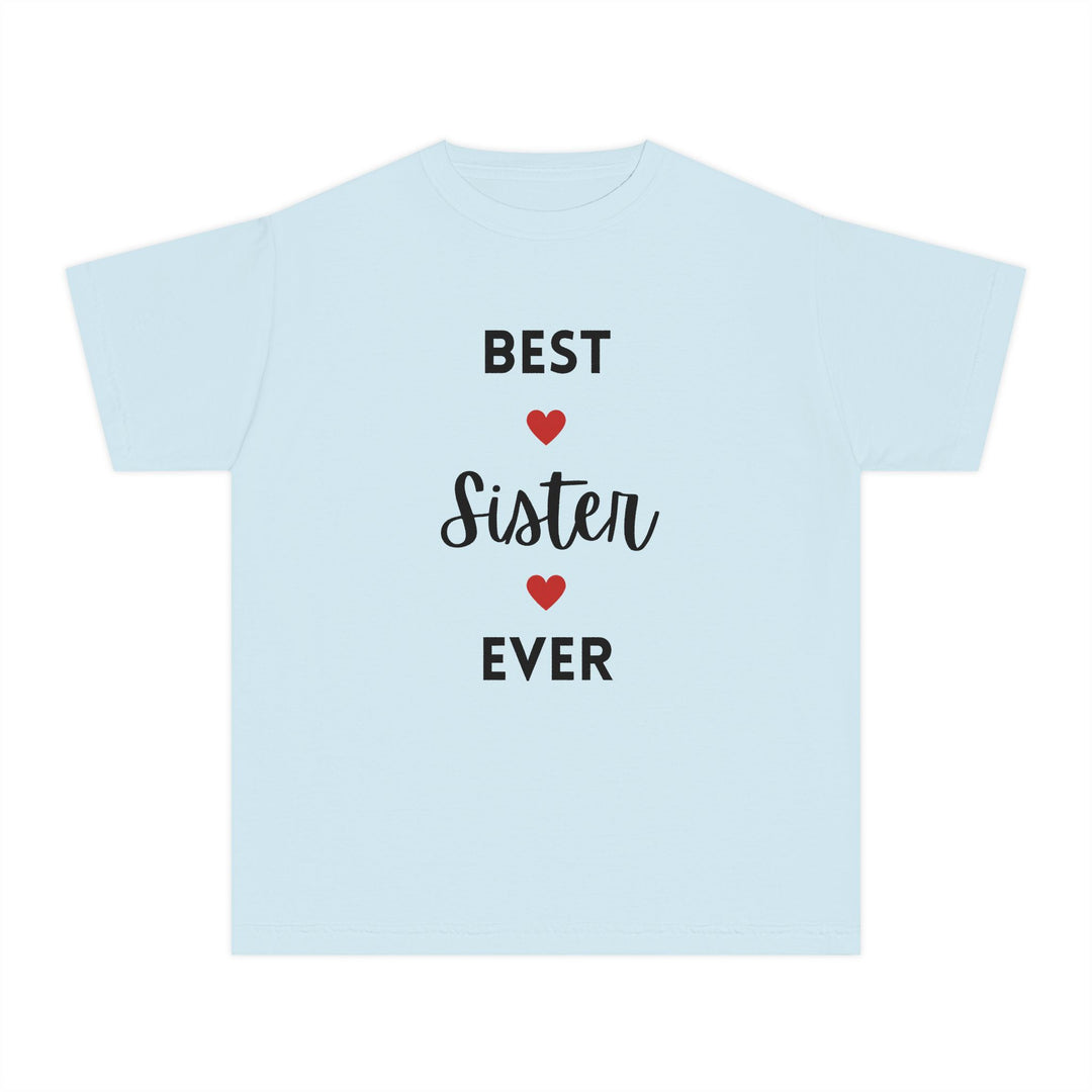 Best Sister Ever Youth Tee — Kids' Yellow 'Best Sister Ever' Heart T‑Shirt