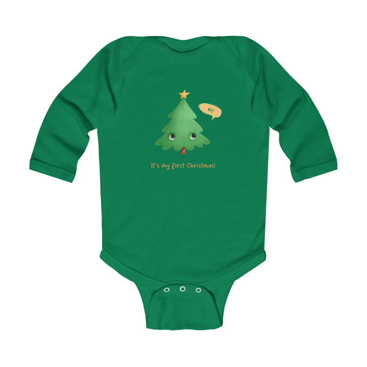 Infant Bodysuit - Cute Christmas Tree "It's My First Christmas" Holiday Baby One-Piece